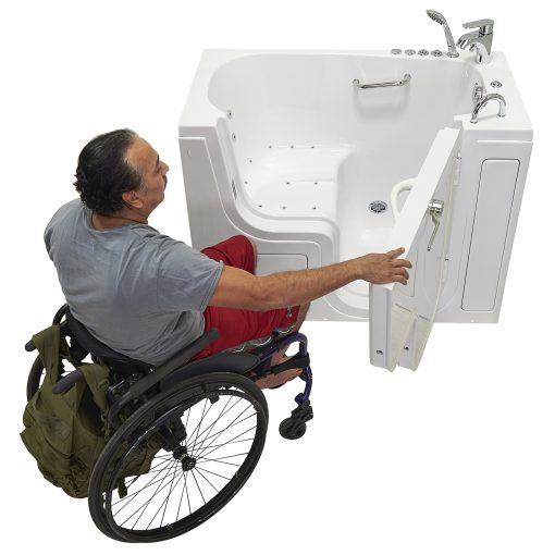 Transfer26 Outward Swing Door Wheelchair Accessible Acrylic Walk-in Bathtub – 26″w X 52″l (66cm X 132cm)