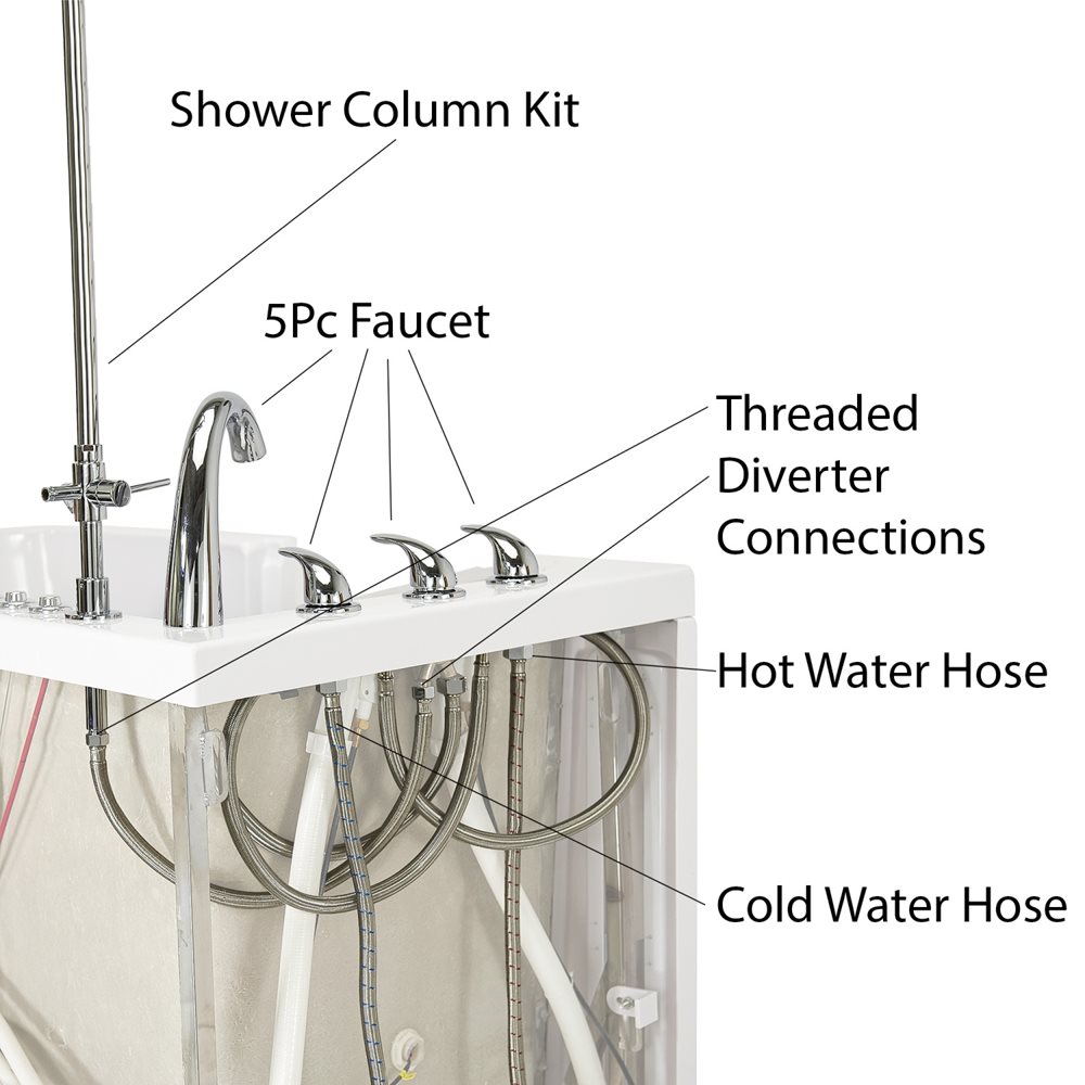 Shower Column Kit For Deck Mounted Walk-in Tub Faucets