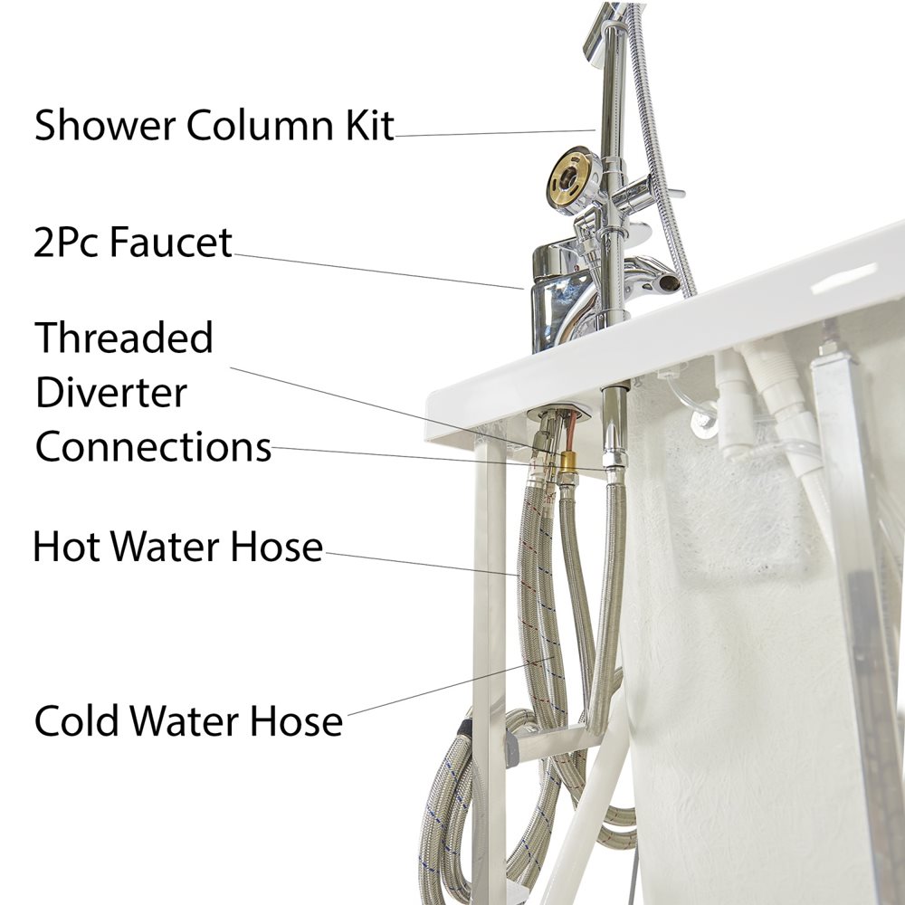 Shower Column Kit For Deck Mounted Walk-in Tub Faucets