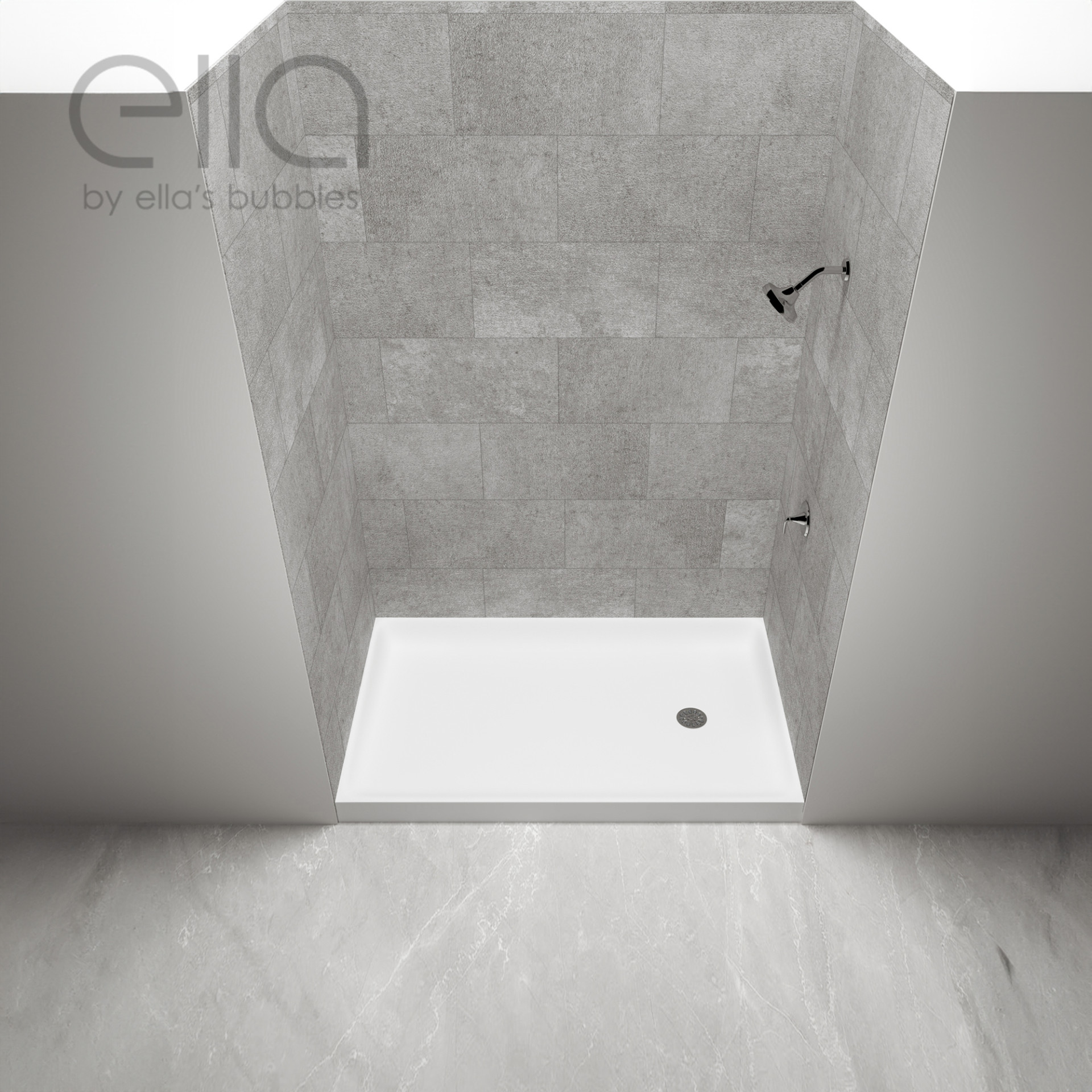 Barrier Free Accessible Shower Kits - brushed concrete Tile shower 3 1 |