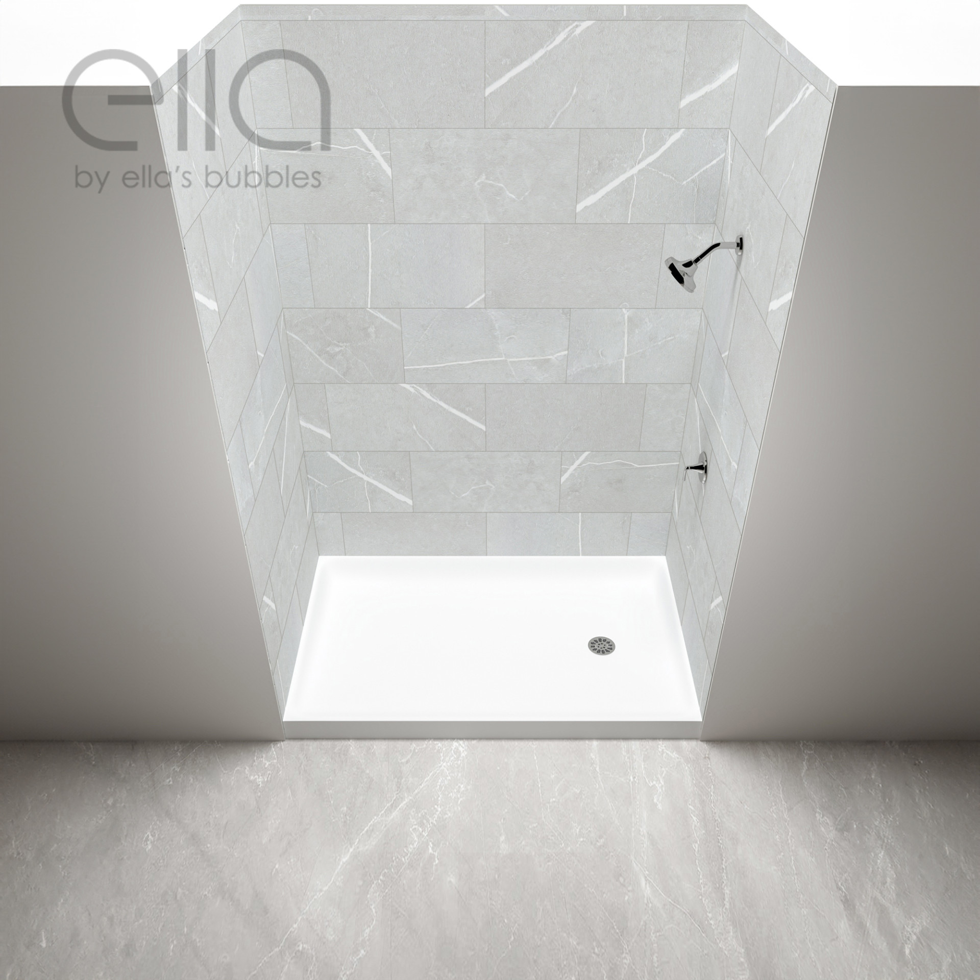 Barrier Free Accessible Shower Kits - carrara iris Tile shower 3 |