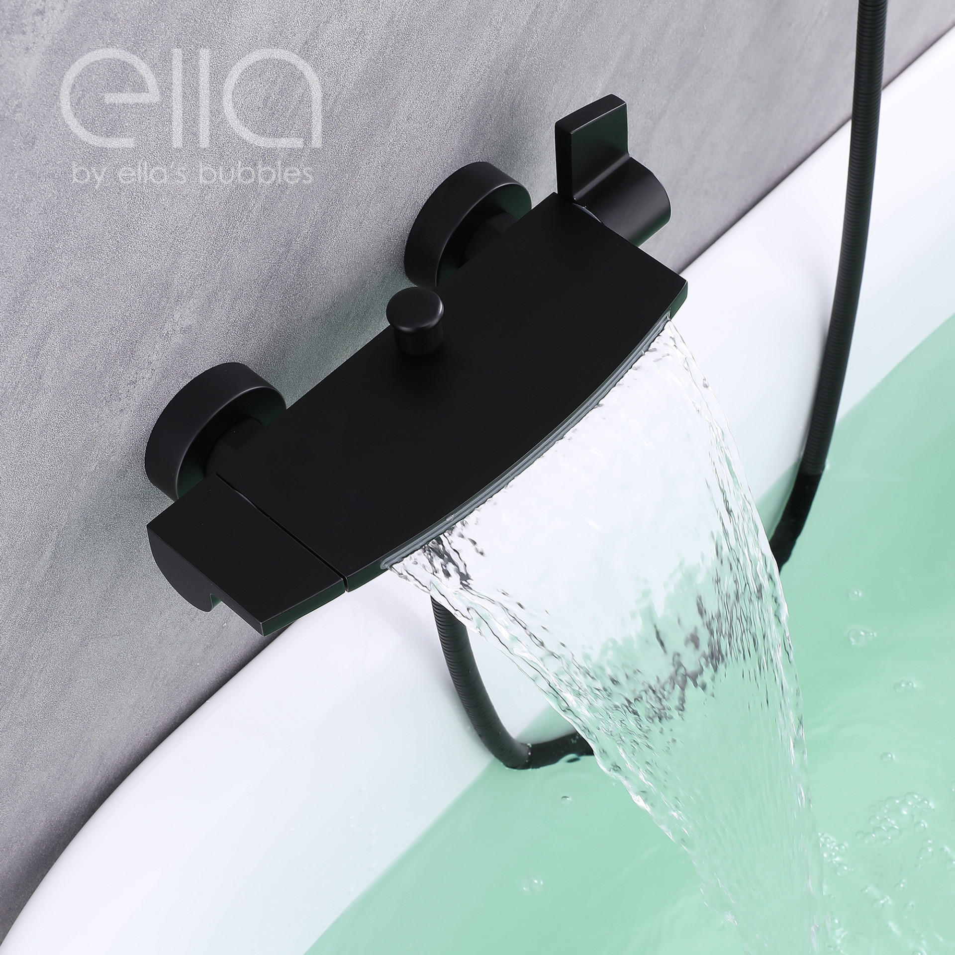 Waterfall Bathtub Faucet Wall Mount with 24" Slider and Hand Held Shower - DT9A6088 |