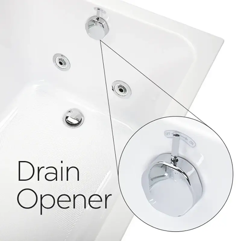 Lay-Down Acrylic Walk-In Bathtubs - Laydown drain 800x800 1 |